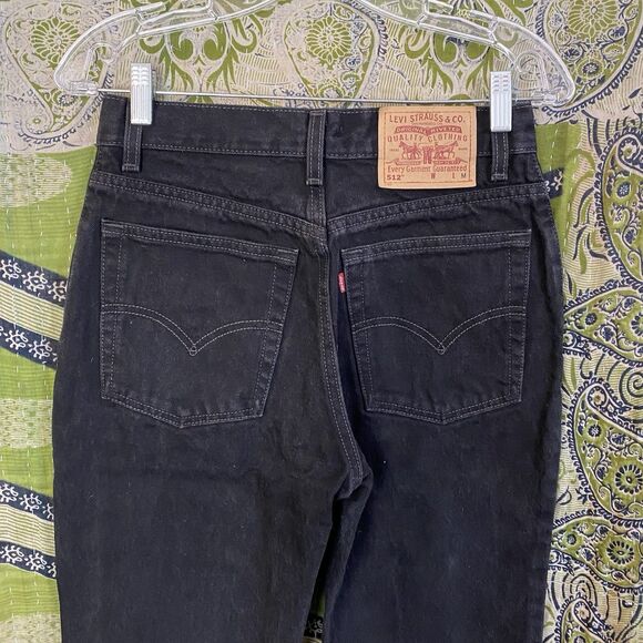 Vintage 1999 Black Denim Levis 512 Jeans Size 9 JR - Picture 10 of 16